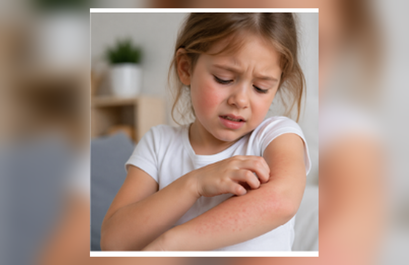 Fröhliche Mutter mit zwei gesunden Kindern in der Natur